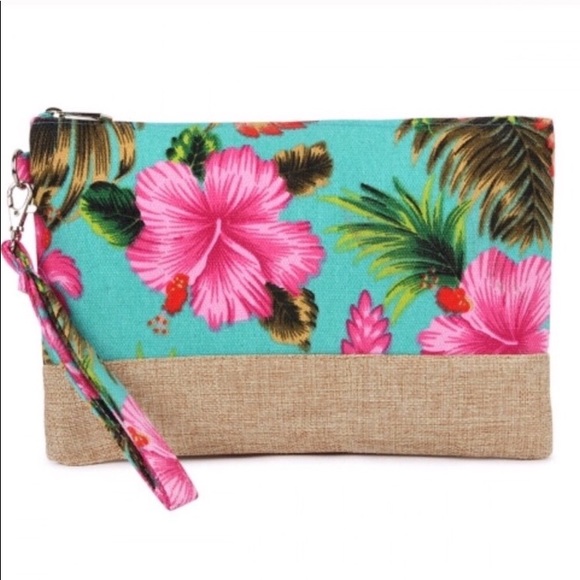 🌺HIBISCUS WRISTLET/COSMETIC BAG🌺 - Picture 2 of 6